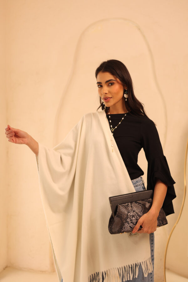 Luxurious Soft Wool Shawl-Off White