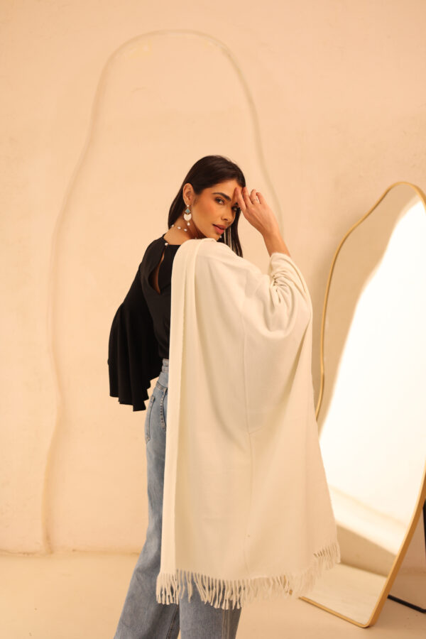 Luxurious Soft Wool Shawl-Off White