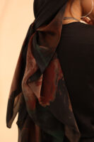 Aura Premium Silk Square Scarf – Noir Bloom