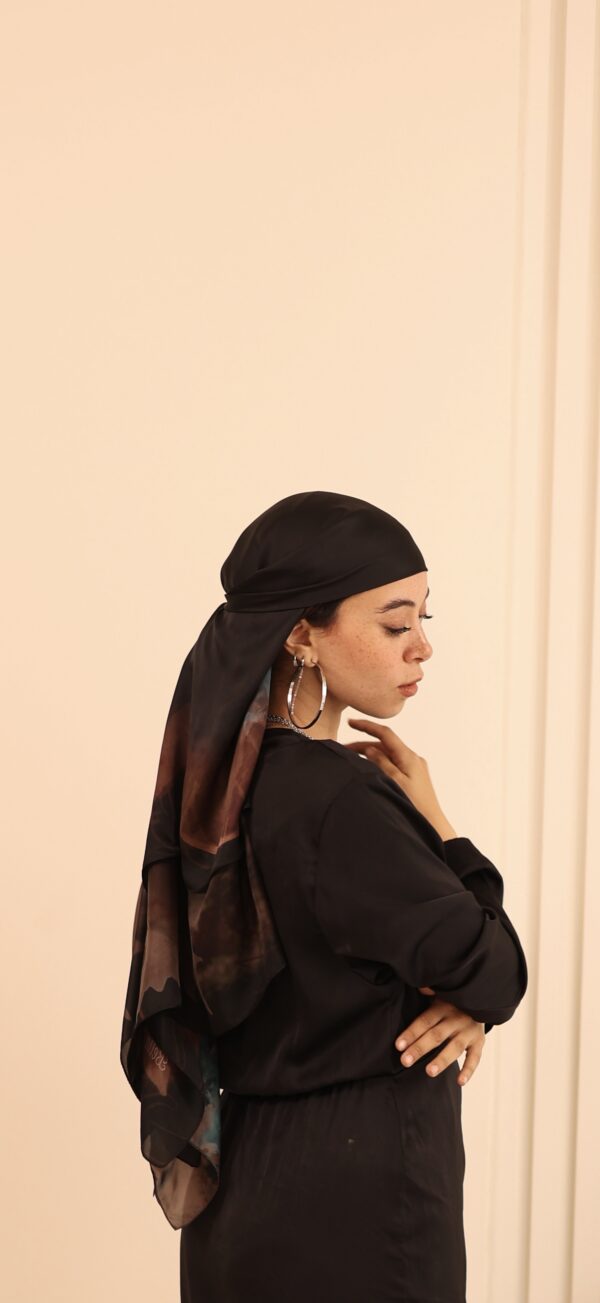 Aura Premium Silk Square Scarf-Velvet Noir