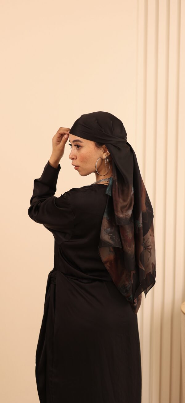 Aura Premium Silk Square Scarf-Velvet Noir