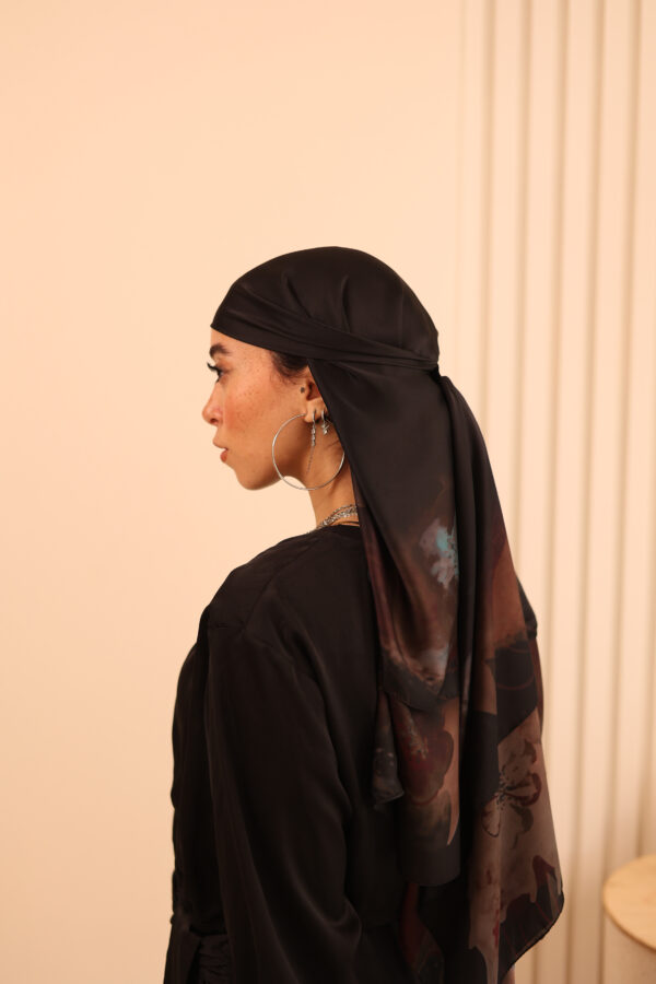 Aura Premium Silk Square Scarf-Velvet Noir
