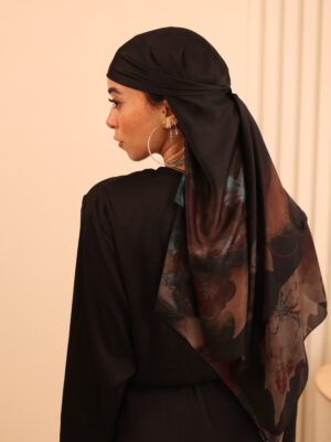 Aura Premium Silk Square Scarf-Velvet Noir