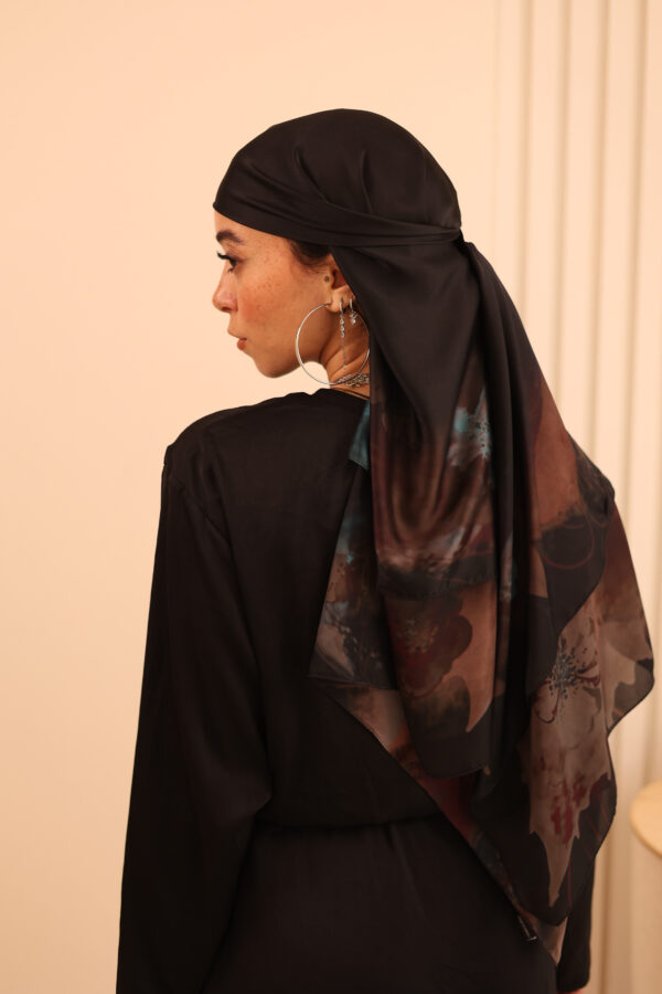 Aura Premium Silk Square Scarf-Velvet Noir