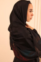 Aura Premium Silk Square Scarf – Crimson Noir