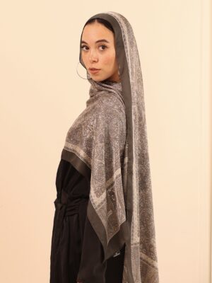Arabian Nights Luxury Silk Scarf-Gray