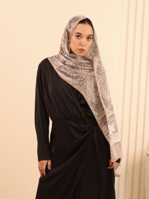 Arabian Nights Luxury Silk Scarf-Beige