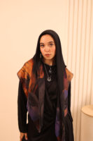 Aura Premium Silk Square Scarf – Sunset Noir