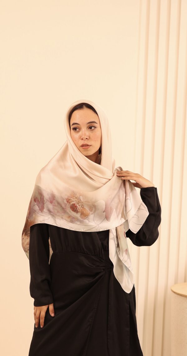 Aura Premium Silk Square Scarf-Blush Petal