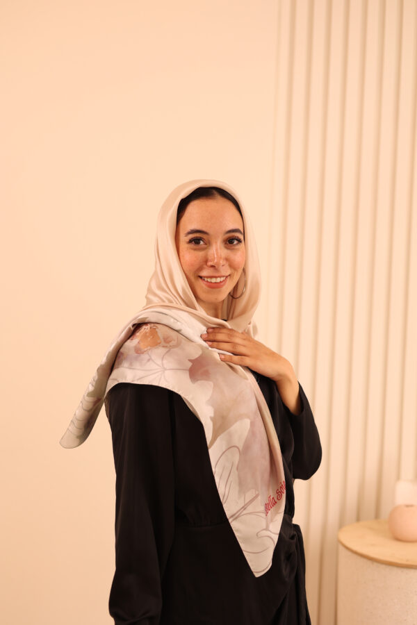 Aura Premium Silk Square Scarf-Blush Petal