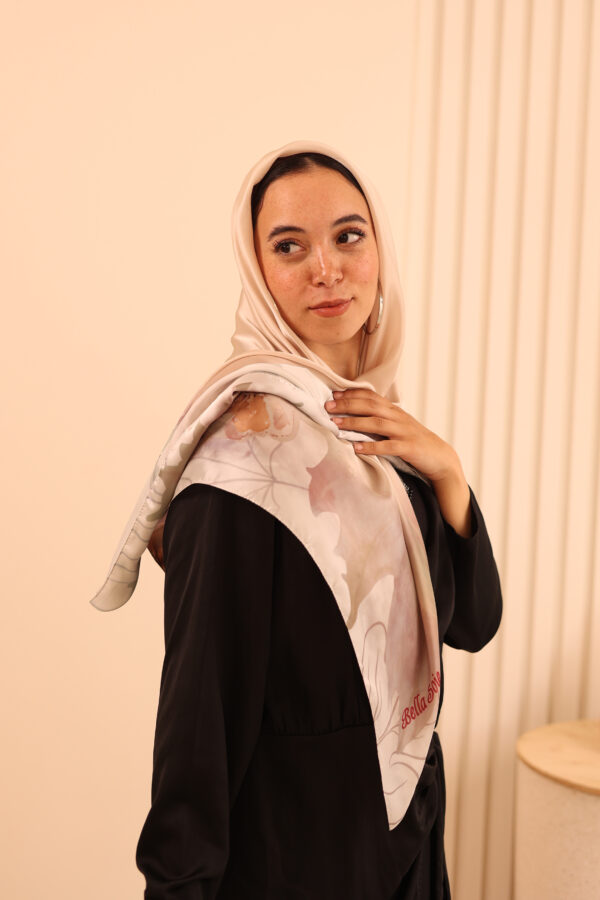 Aura Premium Silk Square Scarf-Blush Petal