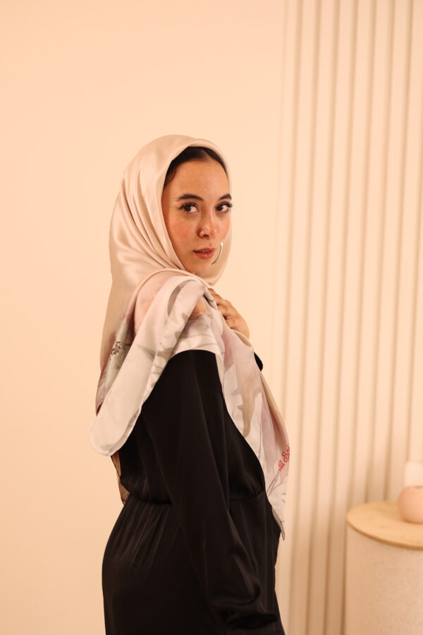 Aura Premium Silk Square Scarf-Blush Petal
