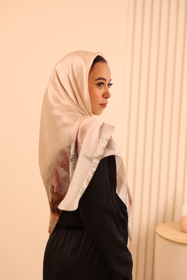 Aura Premium Silk Square Scarf-Blush Petal