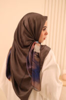 Aura Premium Silk Square Scarf-Mocha Glow
