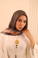Aura Premium Silk Square Scarf-Mocha Glow