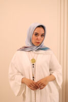 Aura Premium Silk Square Scarf-Sky Bloom