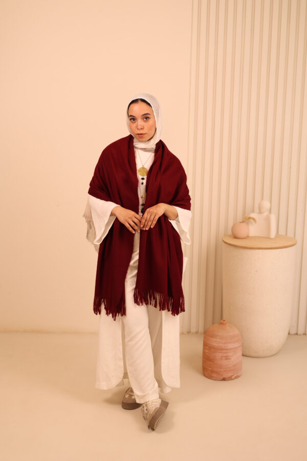 Luxurious Soft Wool Shawl-Bordo