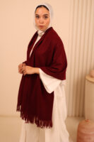 Luxurious Soft Wool Shawl-Bordo