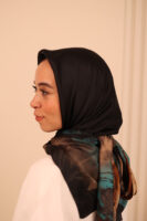 Aura Premium Silk Square Scarf-Emerald Mocha