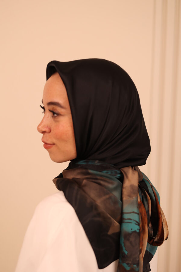 Aura Premium Silk Square Scarf-Emerald Mocha