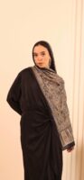 Arabian Nights Luxury Silk Scarf-Black/Camel