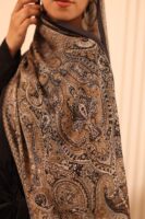 Arabian Nights Luxury Silk Scarf-Black/Camel