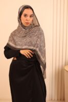 Arabian Nights Luxury Silk Scarf-Gray