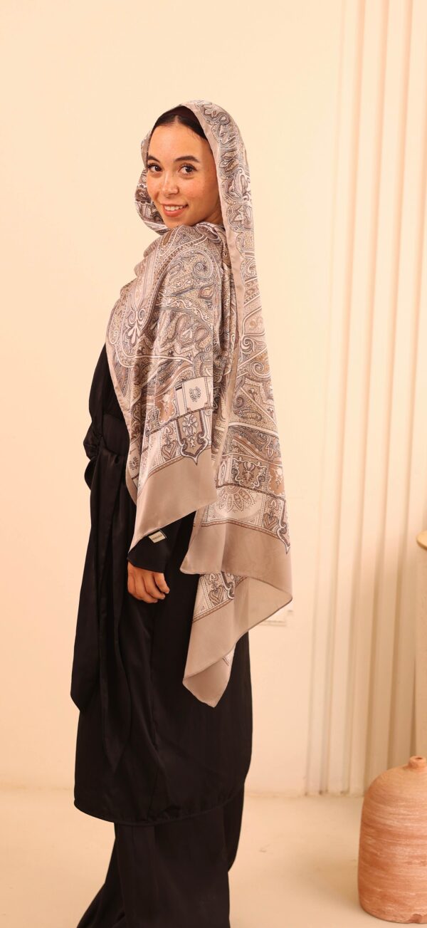 Arabian Nights Luxury Silk Scarf-Beige