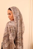 Arabian Nights Luxury Silk Scarf-Beige