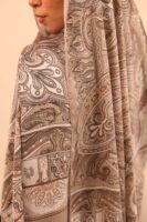 Arabian Nights Luxury Silk Scarf-Beige
