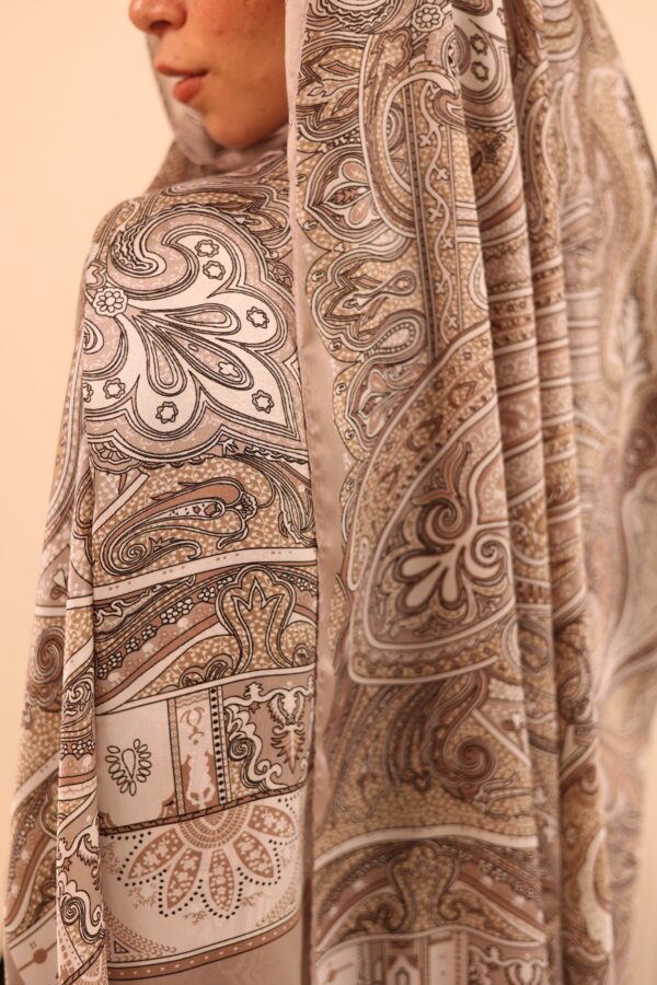 Arabian Nights Luxury Silk Scarf-Beige