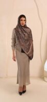Arabian Nights Luxury Silk Scarf-Black/Brown