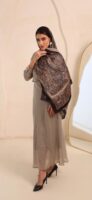 Arabian Nights Luxury Silk Scarf-Black/Brown