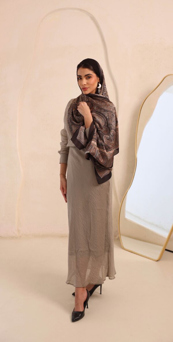 Arabian Nights Luxury Silk Scarf-Black/Brown