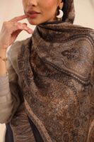 Arabian Nights Luxury Silk Scarf-Black/Brown