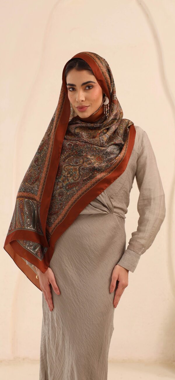 Arabian Nights Luxury Silk Scarf-Bronze