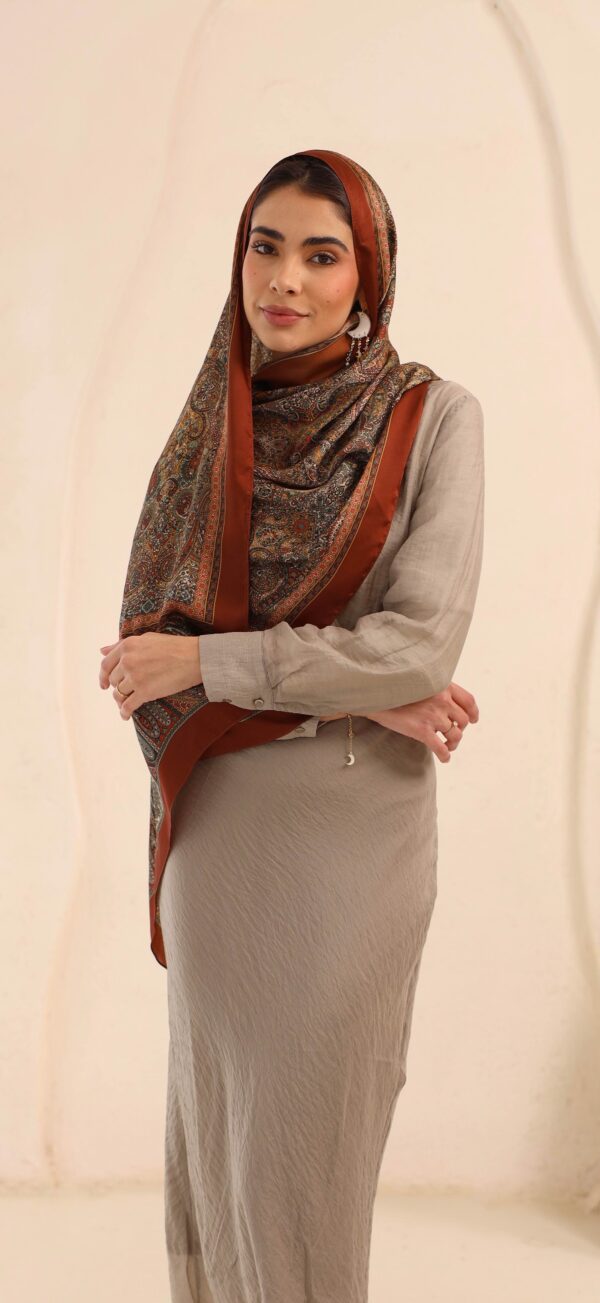 Arabian Nights Luxury Silk Scarf-Bronze