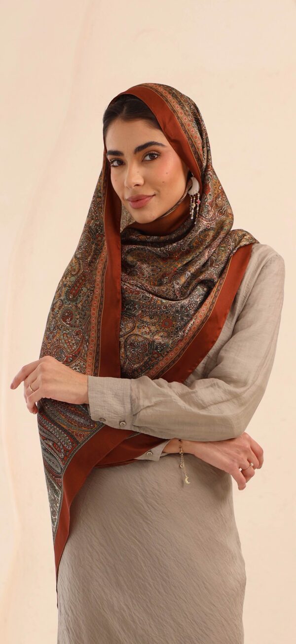 Arabian Nights Luxury Silk Scarf-Bronze