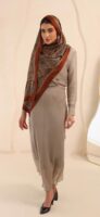 Arabian Nights Luxury Silk Scarf-Bronze