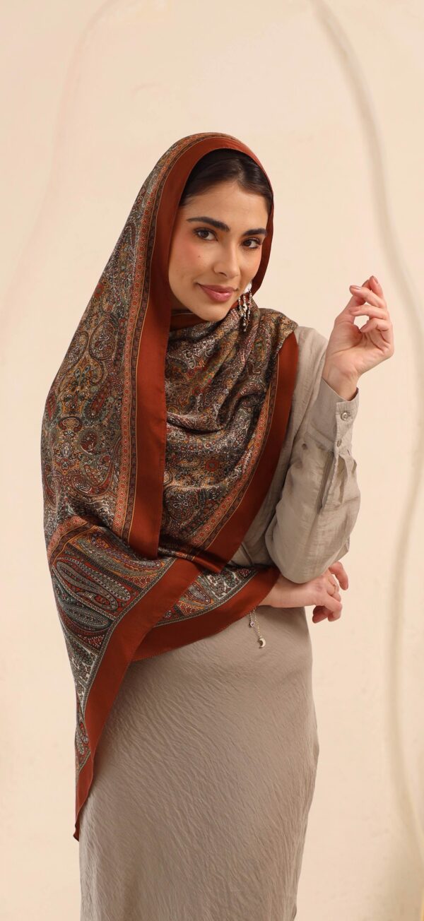 Arabian Nights Luxury Silk Scarf-Bronze