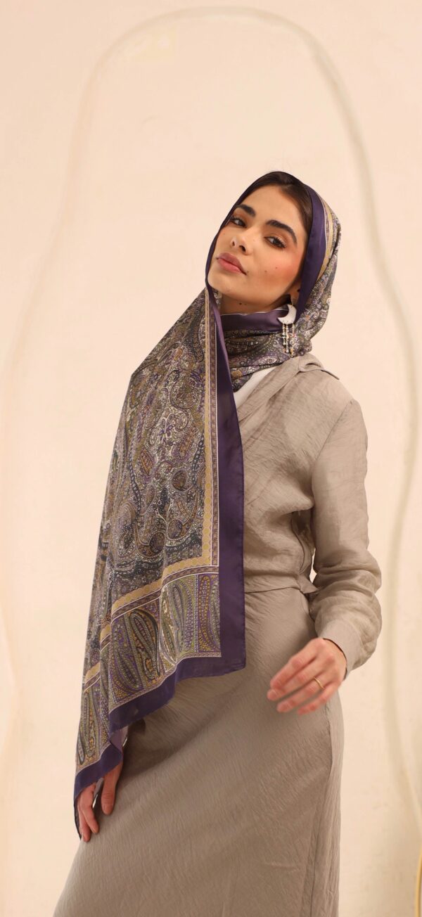 Arabian Nights Luxury Silk Scarf-Eggplant