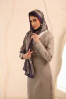 Arabian Nights Luxury Silk Scarf-Eggplant