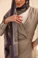 Arabian Nights Luxury Silk Scarf-Eggplant