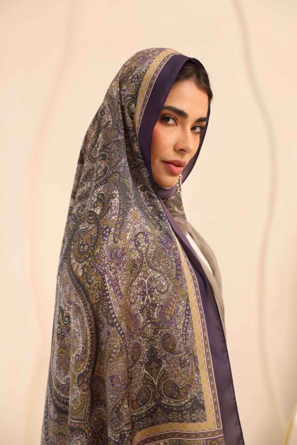 Arabian Nights Luxury Silk Scarf-Eggplant