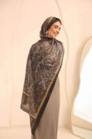 Arabian Nights Luxury Silk Scarf-Army