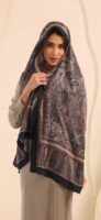Arabian Nights Luxury Silk Scarf-Navy