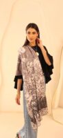 Almond Blossom soft wool shawl-Coffee