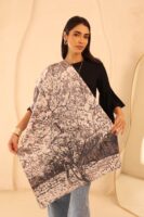 Almond Blossom soft wool shawl-Coffee
