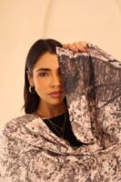 Almond Blossom soft wool shawl-Coffee