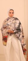 Almond Blossom soft wool shawl